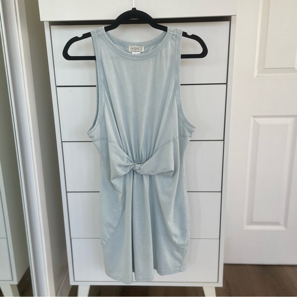 L*SPACE Seaview Mini Dress - Sky Blue |sz Medium | Sleeveless Beach Coverup - Picture 7 of 12